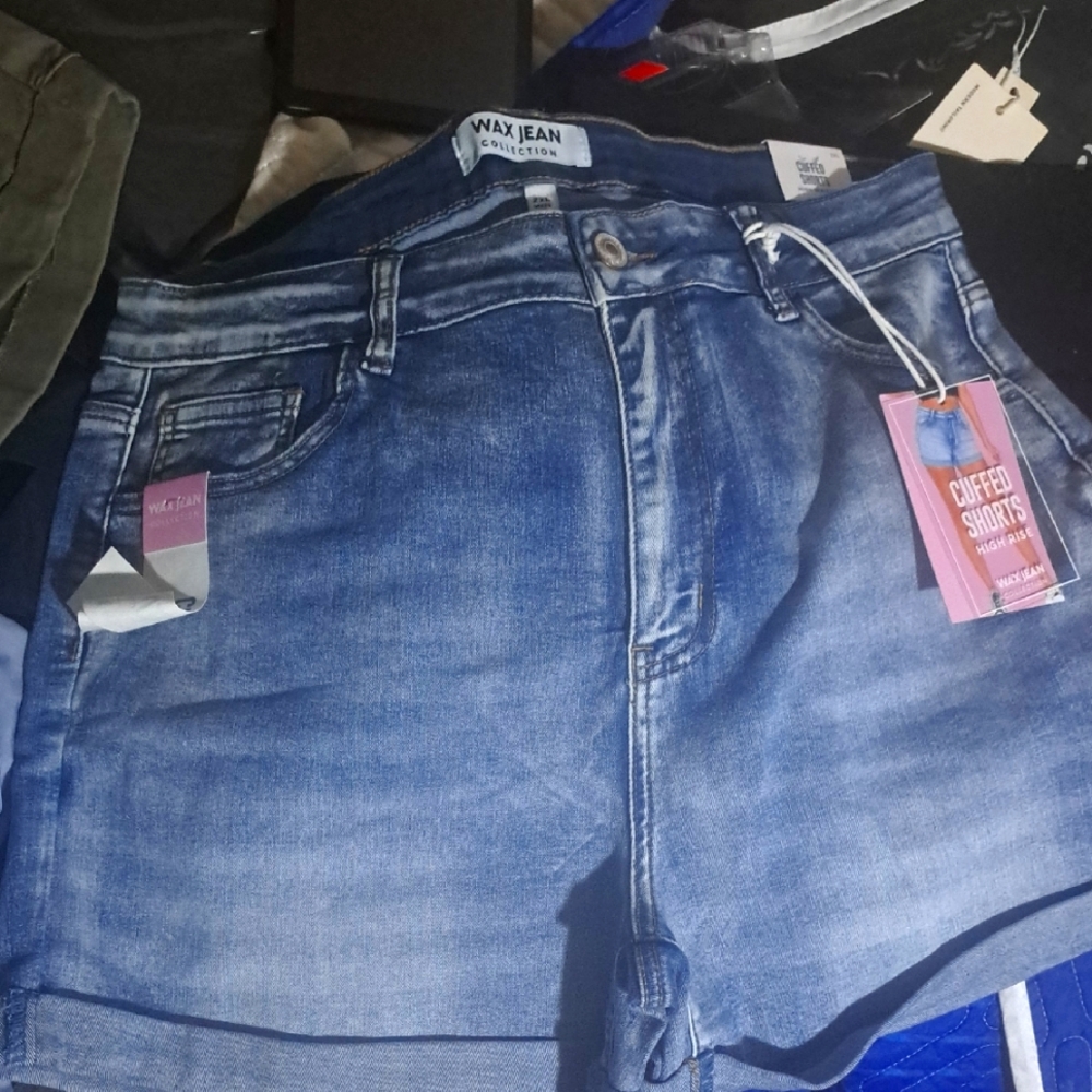 Wax Jean Cuffed Denim Shorts